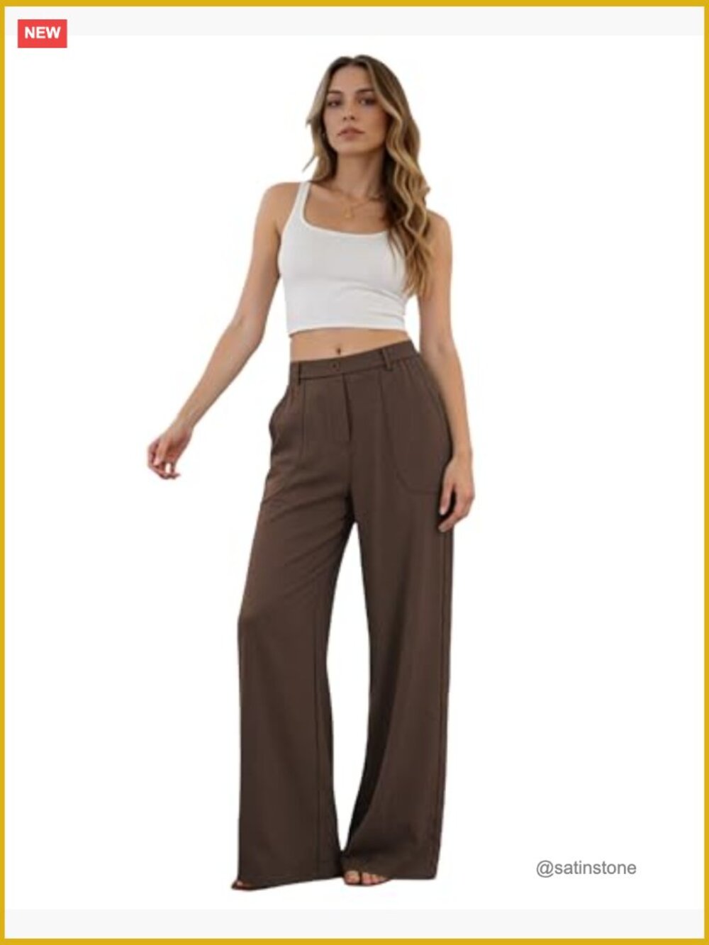 High Waisted Wide Leg Linen Cotton Blend Pants Pull On - Picture 2 of 7